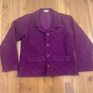 Eucalyptus Purple Quilted Jacket Cotton XS Women's Hand Crafted Guatemala Vtg